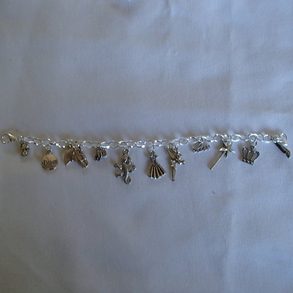 Cinderella Fairy Tale Theme Charm Bracelet Handcrafted + Organza Roses Gift Bag - Picture 7 of 11